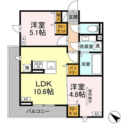 (仮）D‐room泉崎2丁目PJ Aの物件間取画像